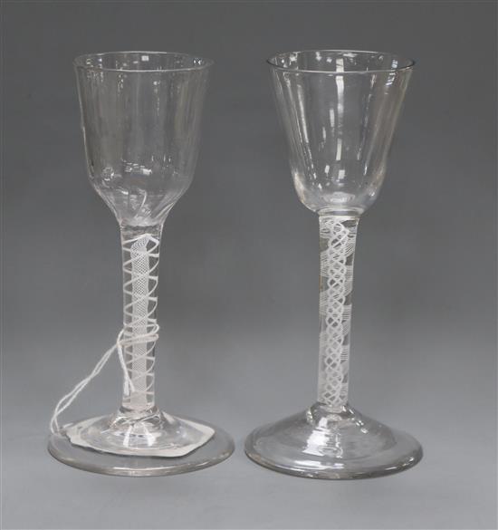 Two 18th century air twist stem glasses